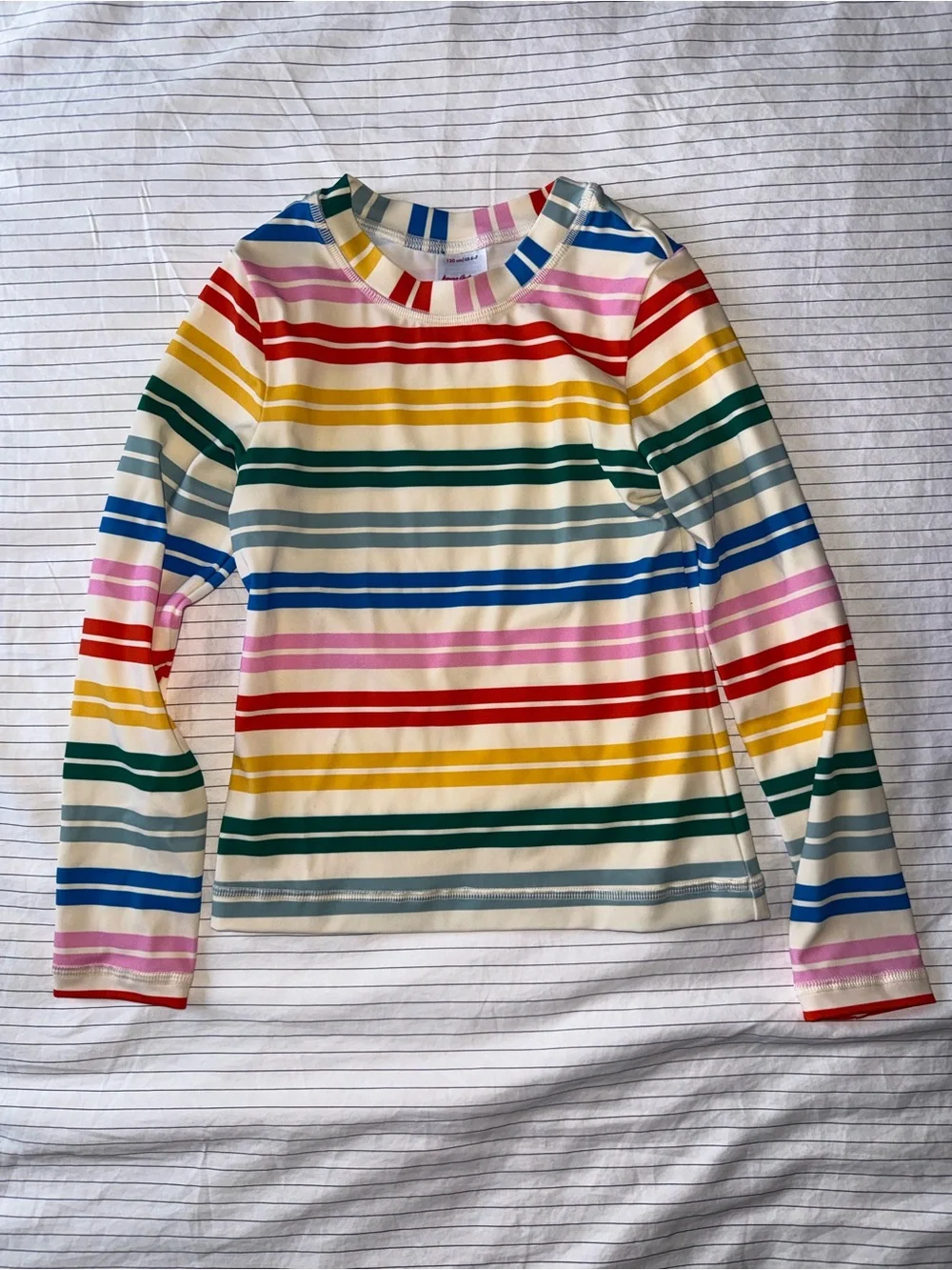 Kids Long-Sleeve Rainbow Stripe Rash Guard